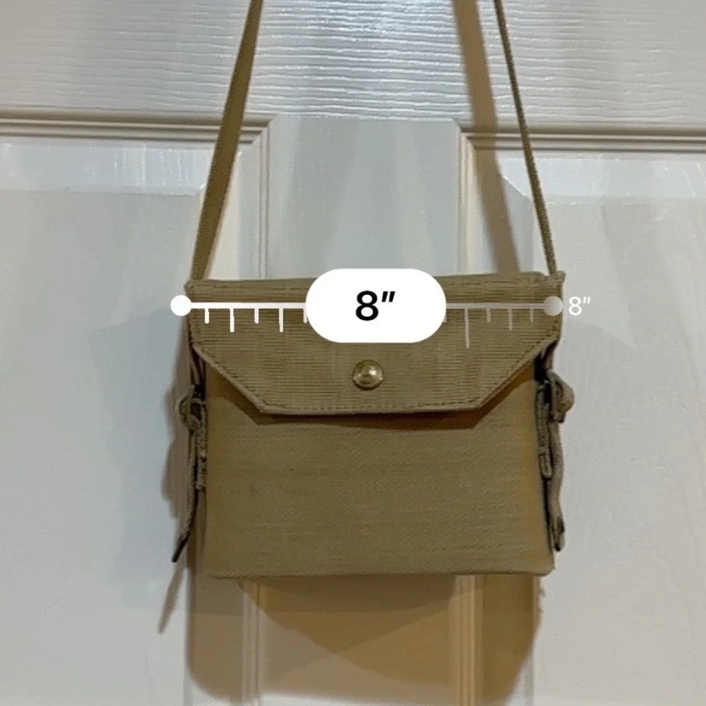 Vintage Military‎ Style Khaki Canvas Crossbody Bag Utility Pouch Tactical Small